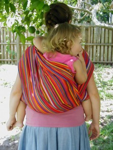 LaRaeBWCC BWCC supports two-year old comfortably on her mamma's back.